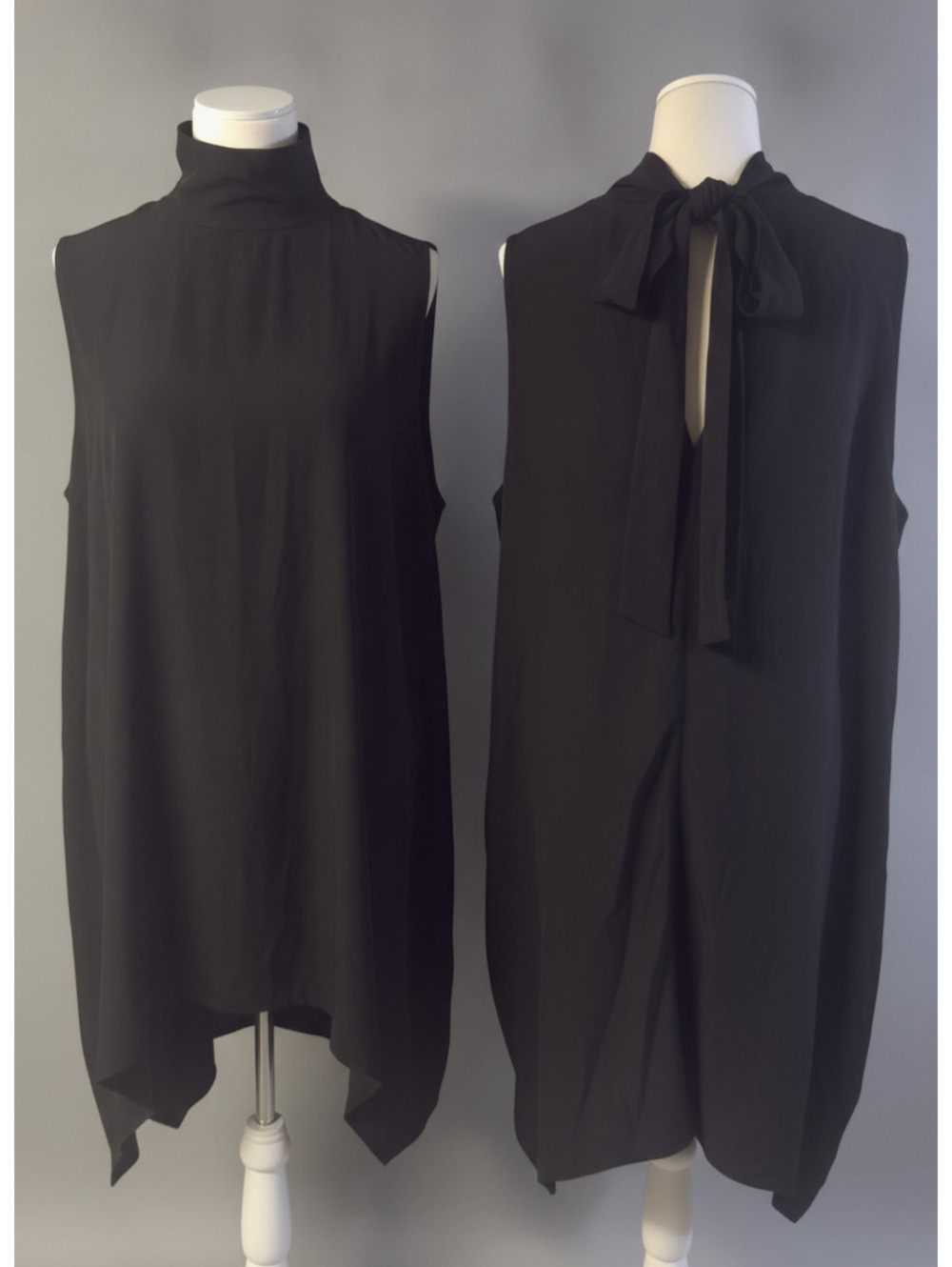SHEIN Curve Black Sleeveless Tie Neck Blouse Size 2XL